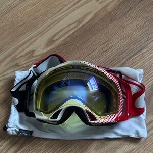 Oakley Red and Yellow Ski Goggles